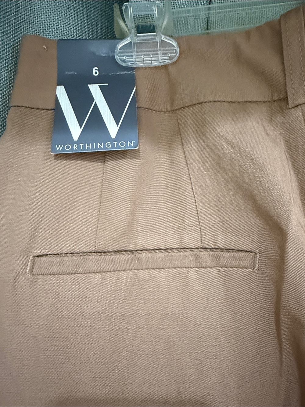 Worthington Wide Leg Trousers in Rust Brown - Picture 2 of 4